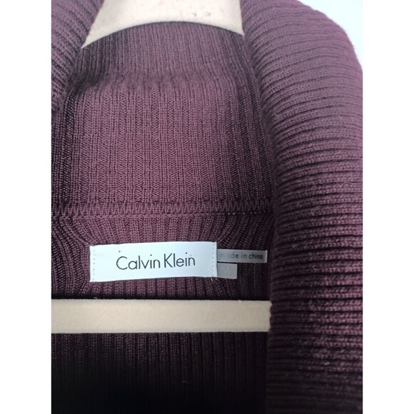 Calvin Klein Womens Fit & Flare Sweater Dress Cowl Neck Maroon Burgandy Size M - Picture 4 of 6